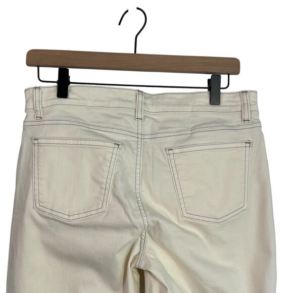 Eileen Fisher Womens Jeans 8 P Off White Slim Straight Stretch Preppy Cotton - Picture 5 of 7